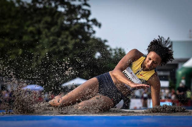 REHLINGEN , GERMANY - MAY 24: Malaika Mihambo (GER LG Kurpfalz) during the 61. Internationales Pfingstsportfest on 24.05.2026 at the Bungertstadion in Rehlingen-Siersburg (Saarland Deutschland). Saarland Deutschland Copyright: xLeahxKohringx