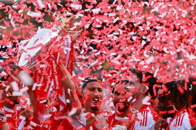Sport Bilder des Tages Premier League 2025 26&xA;Crystal Palace v Arsenal &xA;Selhurst Park Stadium&xA;24.05.2026 Arsenal players celebrate winning the Premier League at the end of the match &xA;&xA;Premier League 2025 26&xA;Crystal Palace v Arsenal &xA;Selhurst Park Stadium&xA;24.05.2026&xA; &xA;&xA;Photograph By Marc Aspland The Times&xA;  Copyright: xThexTimesx NINTCHDBPICT001083639733