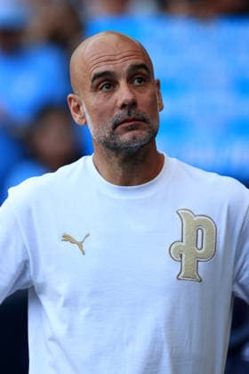 24th May 2026; Etihad Stadium, Manchester, Lancashire, England; Premier League Football, Manchester City versus Aston Villa; an emotional Manchester City manager Pep Guardiola watches a highlights reel of his ten years at the club DavidxBlunsden