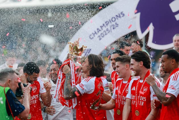 Premier League 2025 26 Crystal Palace v Arsenal Selhurst Park Stadium 24.05.2026 Arsenal players celebrate winning the Premier League at the end of the match Premier League 2025 26 Crystal Palace v Arsenal Selhurst Park Stadium 24.05.2026 Photograph By Marc Aspland The Times  Copyright: xMarcxAsplandx NINTCHDBPICT001083639875