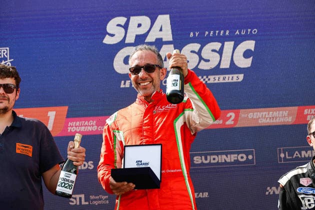 LE MANS CLASSIC SERIES 2026 - SPA-CLASSIC CHRISTOFOROU Pantelis (gbr), Ford Escort I RS 1600 1975, -2L TC 72-81, Heritage Touring Cup 1, portrait Podium portrait during the 2026 Spa-Classic, 2nd round of the Le Mans Classic Series 2026, from May 22 to 24 in Circuit de Spa-Francorchamps, in Stavelot, Belgium - StavelotBelgium  Copyright: xPauloxMariax