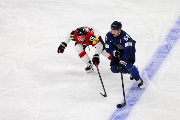 Ice hockey, Eishockey - IIHF WC 2026 ZURICH,SWITZERLAND,24.MAY.26 - ICE HOCKEY - IIHF Ice Hockey World Championship, WM, Weltmeisterschaft 2026, group stage, Austria vs Finland. Image shows Vinzenz Rohrer (AUT) and Mikael Granlund (FIN).  GEPAxpictures xMaticxKlansek
