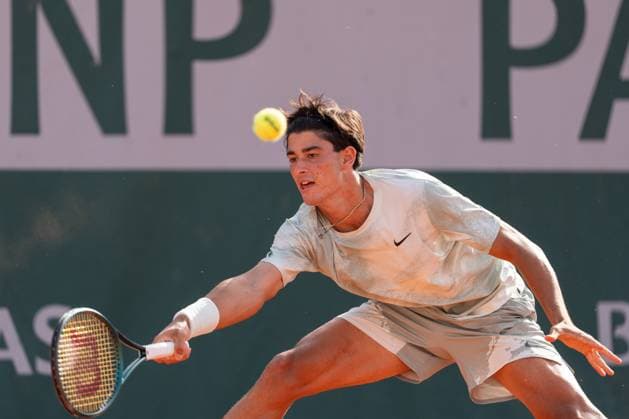 2026-05-24 2026 French Open - Day One PARIS, FRANCE - MAY 24: Federico Cina of Italy in action during Day One of the 2026 French Open at Roland Garros on May 24, 2026 in Paris, France. (Photo by Marleen Fouchier BSR Agency) Paris France Content not available for redistribution in The Netherlands directly or indirectly through any third parties. Copyright: xBSRxAgencyx