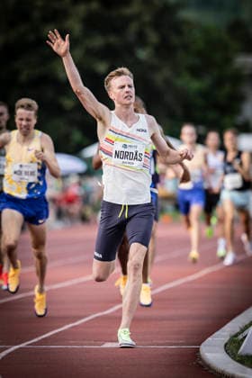 REHLINGEN , GERMANY - MAY 24: Narve Gilje Nordas (NOR Norwegen) celebrates his won of the 1500m during the 61. Internationales Pfingstsportfest on 24.05.2026 at the Bungertstadion in Rehlingen-Siersburg (Saarland Deutschland). Saarland Deutschland Copyright: xAxelxKohringx