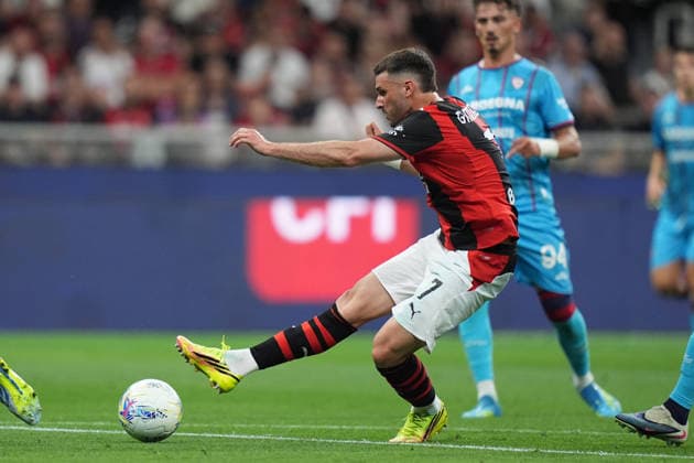 AC Milan™s Santiago Gimenez during the Serie A soccer match between Milan and Cagliari at the San Siro Stadium in Milan , north Italy - Saturday , May 24 , 2026. - Soccer .  Copyright: xSpada LaPressex