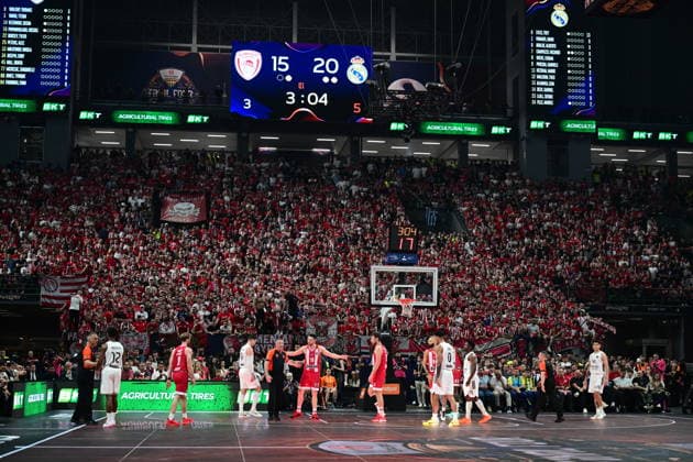 Olympiacos Piraeus v Real Madrid Euroleague Final Four general view during the Euroleague match, Final Four, Final game between Olympiacos Piraeus v Real Madrid played at ATHENS Telekom Center Athens Stadium on May 24nd 2026 in Athens Greece Athens Greece Basketball Copyright: xAgenciaxLOFx