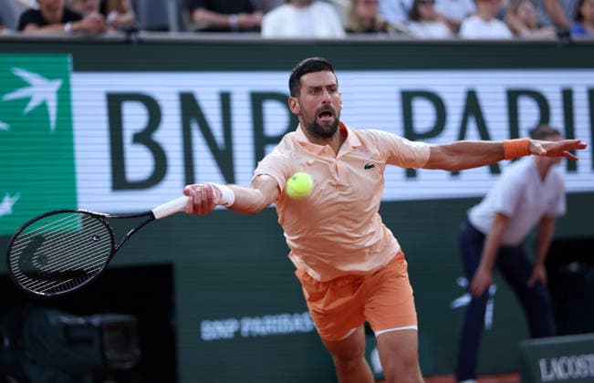 Novak Djokovic of Serbia in action French Open Tennis, Day One, Tennis, Roland Garros, Paris, France - 24 May 2026Paris Roland Garros France EDITORIAL USE ONLY No use with unauthorised audio, video, data, fixture lists, club league logos or live services. Online in-match use limited to 120 images, no video emulation. No use in betting, games or single club league player publications.  Copyright: xEllaxLing Shutterstockx 16889886d