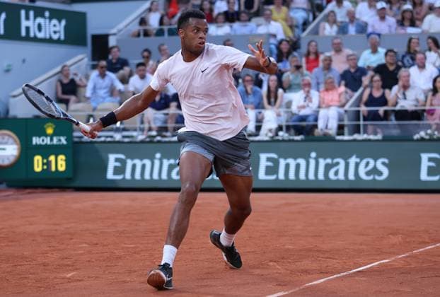 Giovanni Mpetshi Perricard of France in action French Open Tennis, Day One, Tennis, Roland Garros, Paris, France - 24 May 2026Paris Roland Garros France EDITORIAL USE ONLY No use with unauthorised audio, video, data, fixture lists, club league logos or live services. Online in-match use limited to 120 images, no video emulation. No use in betting, games or single club league player publications.  Copyright: xEllaxLing Shutterstockx 16889886al