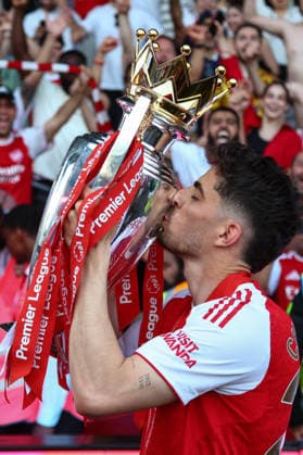 Premier League: Crystal Palace v Arsenal LONDON, UK - 24th May 2026: Kai Havertz of Arsenal celebrates with the Premier League trophy after the Premier League match between Crystal Palace FC and Arsenal FC at Selhurst Park London Selhurst Park England United Kingdom Copyright: xCraigxMercerx xPeakxActionxPhotosx