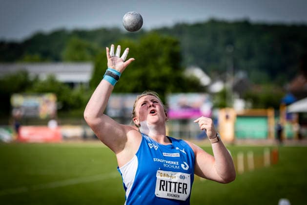 REHLINGEN , GERMANY - MAY 24: Shot putter Julia Ritter (GER TV Wattenscheid 01) during the 61. Internationales Pfingstsportfest on 24.05.2026 at the Bungertstadion in Rehlingen-Siersburg (Saarland Deutschland). Saarland Deutschland Copyright: xAxelxKohringx
