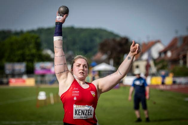 REHLINGEN , GERMANY - MAY 24: Shot putter Alina Kenzel (GER VfB Stuttgart 1893) during the 61. Internationales Pfingstsportfest on 24.05.2026 at the Bungertstadion in Rehlingen-Siersburg (Saarland Deutschland). Saarland Deutschland Copyright: xAxelxKohringx