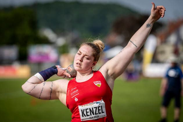 REHLINGEN , GERMANY - MAY 24: Shot putter Alina Kenzel (GER VfB Stuttgart 1893) during the 61. Internationales Pfingstsportfest on 24.05.2026 at the Bungertstadion in Rehlingen-Siersburg (Saarland Deutschland). Saarland Deutschland Copyright: xAxelxKohringx