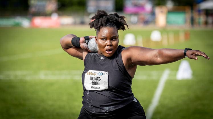 REHLINGEN , GERMANY - MAY 24: Shot putter Danniel Thomas-Dodd (JAM Jamaika) during the 61. Internationales Pfingstsportfest on 24.05.2026 at the Bungertstadion in Rehlingen-Siersburg (Saarland Deutschland). Saarland Deutschland Copyright: xAxelxKohringx