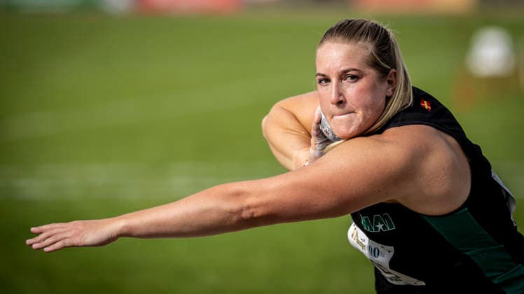 REHLINGEN , GERMANY - MAY 24: Shot putter Fanny Roos (SWE Sweden) during the 61. Internationales Pfingstsportfest on 24.05.2026 at the Bungertstadion in Rehlingen-Siersburg (Saarland Deutschland). Saarland Deutschland Copyright: xAxelxKohringx
