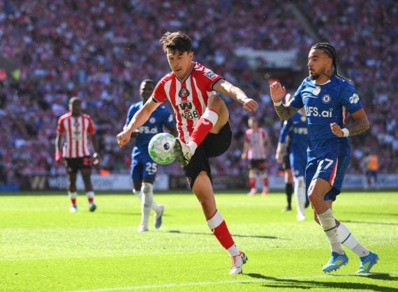 Luke O Nien of Sunderland Sunderland v Chelsea, Premier League, Football, Stadium of Light, Sunderland, UK - 24 May 2026Sunderland Stadium of Light United Kingdom EDITORIAL USE ONLY No use with unauthorised audio, video, data, fixture lists, club league logos or live services. Online in-match use limited to 120 images, no video emulation. No use in betting, games or single club league player publications.  Copyright: xRichardxLee Shutterstockx 16889858ay