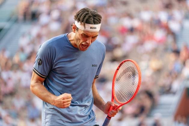 2026-05-24 2026 French Open - Day One PARIS, FRANCE - MAY 24: Taylor Fritz of United States of America during Day One of the 2026 French Open at Roland Garros on May 24, 2026 in Paris, France. (Photo by Marleen Fouchier BSR Agency) Paris France Content not available for redistribution in The Netherlands directly or indirectly through any third parties. Copyright: xBSRxAgencyx