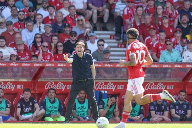 Nottingham Forest v Bournemouth, Premier League Andoni Iraola manager of AFC Bournemouth reacts during the Premier League match between Nottingham Forest and Bournemouth at the City Ground, Nottingham, UK on 24 May 2026. Editorial use only DataCo restrictions apply See www.football-dataco.com , Copyright: xJezxTighex PSI-24298-0147