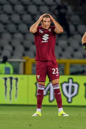Torino™s Cesare Casadei celebrates after scoring a goal for his team during the Serie A soccer match between Torino and Juventus at the Olimpic Stadium in Turin, Italy - Sunday, May 24, 2026. - Soccer .  Copyright: xTanoxPecoraro LaPressex