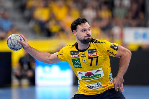Dani Baijens RNL, 77 , on the ball, single image, single photo, action, action, 24 05 2026, Mannheim Germany , Handball, Bundesliga, Rhein Neckar Löwen SC Magdeburg xozx