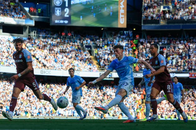 Manchester City v Aston Villa, Premier League Phil Foden (47) of Manchester City scores but it is ruled out by VAR for offside during the Premier League match between Manchester City and Aston Villa at the Etihad Stadium, Manchester, UK on 24 May 2026. Manchester Etihad Stadium Manchester UK Editorial use only DataCo restrictions apply See www.football-dataco.com , Copyright: xConorxMolloyx PSI-24291-0133