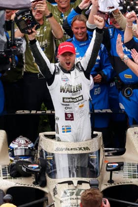 INDIANAPOLIS, IN - MAY 24: Felix Rosenqvist, Felix Rosenqvist of the 60 SiriusXM Texas A&M Honda celebrates winning the NTT IndyCar, Indy Car, IRL, USA Series Indianapolis 500 presented by Gainbridge on May 24, 2026 at Indianapolis Motor Speedway at the Indianapolis, IN. (Photo by Jeffrey Brown Icon Sportswire) AUTO: MAY 24 NTT IndyCar Series Indianapolis 500 presented by Gainbridge EDITORIAL USE ONLY Icon052426004500