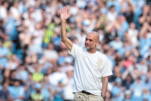 Manchester City v Aston Villa - Premier League Pep Guardiola, manager of Manchester City, becomes emotional during his last game as the club announces the naming of a new stand, The Pep Guardiola Stand, during the Premier League match between Manchester City and Aston Villa at Etihad Stadium in Manchester, United Kingdom, on May 24, 2026. Manchester Greater Manchester United, ManU Kingdom  Copyright: xNewsxImagesx originalFilename:cosgrove-premierl260524_npqj6.jpg