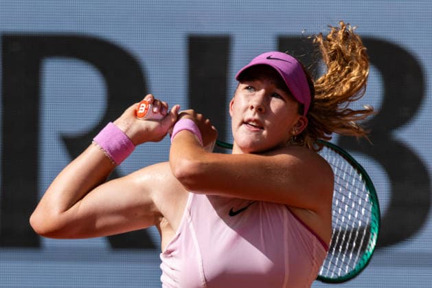 2026 French Open - Day One Mirra Andreeva competes in her women s singles match against Fiona Ferro on day 1 of the French Open tennis tournament on Court Philippe-Chatrier at the Roland-Garros Complex in Paris, France. Paris France  Copyright: xIbrahimxEzzatx originalFilename:ezzat-notitle260524_np7wf.jpg