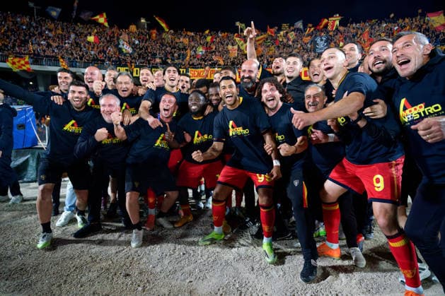 IPA85050217 - players of US Lecce celebrates during US Lecce vs Genoa CFC, Italian soccer Serie A match in Lecce, Italy, May 24 2026  Copyright: xEmmanuelexMastrodonato IPAxSportx xx 85050217
