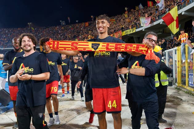 IPA85050222 - Tiago Gabriel of US Lecce celebrates the victory during US Lecce vs Genoa CFC, Italian soccer Serie A match in Lecce, Italy, May 24 2026  Copyright: xEmmanuelexMastrodonato IPAxSportx xx 85050222