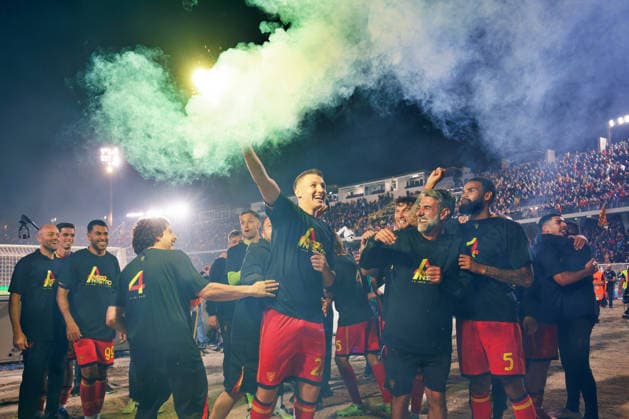 IPA85050237 - Francesco Camarda of US Lecce celebrates the victory during US Lecce vs Genoa CFC, Italian soccer Serie A match in Lecce, Italy, May 24 2026  Copyright: xEmmanuelexMastrodonato IPAxSportx xx 85050237