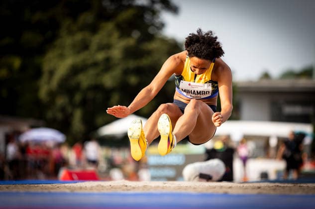 61 International Whitsun Sports Festival Rehlingen Siersburg, 24 05 2026 Flight phase Malaika Mihambo GER LG Kurpfalz in the womens long jump, which she wins with 6.82 meters 61 International Whitsun Sports Festival on 24 05 2026 at the Bungert Stadium in Rehlingen Siersburg Saarland Copyright: xBEAUTIFULxSPORTS R.xSchmittx