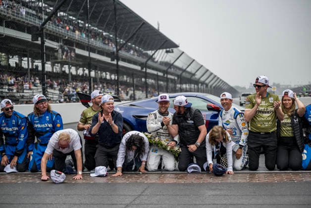 May 24, 2026, Speedway, Indiana, USA: IndyCar, Indy Car, IRL, USA SERIES driver, FELIX ROSENQVIST (60) (SWE) of Varnamo, Sweden, wins the Indianapolis 500 at Indianapolis Motor Speedway in SPEEDWAY, Indiana. INDYCAR SERIES: May 24, 2026: Indianapolis 500: Felix Rosenqvist  - ZUMAa161 20260524_aaa_a161_022 Copyright: xDavidxDahl GMGx