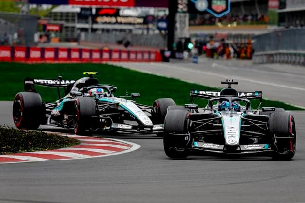 MONTREAL Formula 1 driver George Russell of Mercedes AMG Petronas Formula One Team, Formula 1 driver Kimi Antonelli of Mercedes AMG Petronas Formula One Team during the Formula 1 Canada at the Circuit Gilles Villeneuve on May 24, 2026 in Montreal, Canada Photo by DeFodi Images