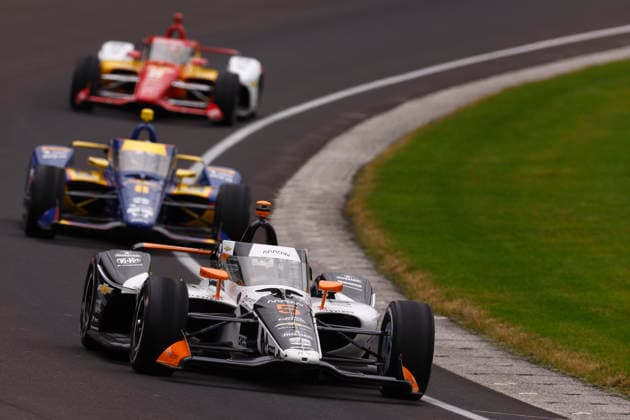 INDIANAPOLIS, IN - MAY 24: Pato O Ward of the 5 Arrow McLaren Chevrolet exits turn one during the NTT IndyCar, Indy Car, IRL, USA Series Indianapolis 500 presented by Gainbridge on May 24, 2026 at Indianapolis Motor Speedway at the Indianapolis, IN. (Photo by Jeffrey Brown Icon Sportswire) AUTO: MAY 24 NTT IndyCar Series Indianapolis 500 presented by Gainbridge EDITORIAL USE ONLY Icon052426035500