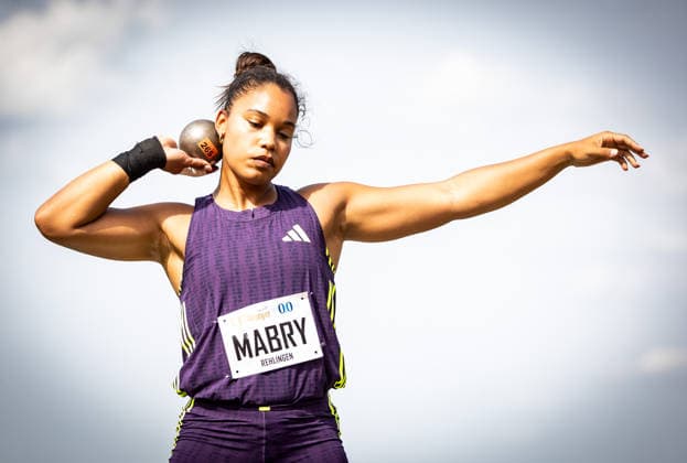 61 International Whitsun Sports Festival Rehlingen Siersburg, 24 05 2026 Focused Yemisi Mabry GER MTG Mannheim in the womens shot put 61 International Whitsun Sports Festival on 24 05 2026 at the Bungert Stadium in Rehlingen Siersburg Saarland Copyright: xBEAUTIFULxSPORTS R.xSchmittx