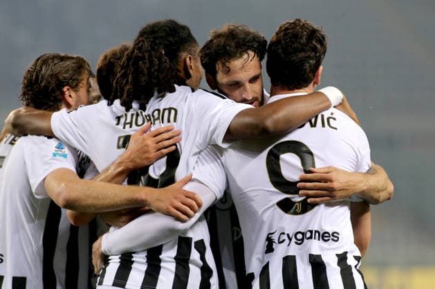 FOOTBALL - Serie A - Torino FC vs Juventus FC Photo by IPA ABACAPRESS.COM85050181 - The players of Juventus FC celebrate the goal of Dusan Vlahovic (Juventus FC) during Torino FC vs Juventus FC, Italian soccer Serie A match in Turin, Italy, May 24 2026 Turin Italy  Copyright: xIPAxSport ABACAx