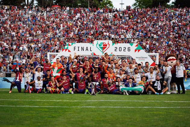 Players and Staff of Torreense seen during Taca de Portugal 2026 final game between teams of Sporting CP and SCU Torreense (Luis Loureiro Ball Raw Images PT) Lisboa Estadio Nacional Jamor Portugal Copyright: xLuisxLoureirox luisloureiro_finaltacadeportugal2526_2-24