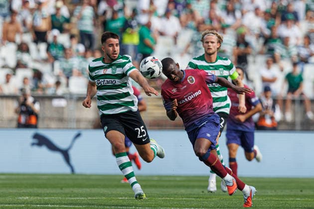 Goncalo Inacio and Kevin Zohi seen during Taca de Portugal 2026 final game between teams of Sporting Cp and scu Torreense at Estadio Nacional Jamor (Luis Loureiro Ball Raw Images PT) Oeiras Estadio nacional Jamor Portugal Copyright: xLuisxLoureirox LLOR4161