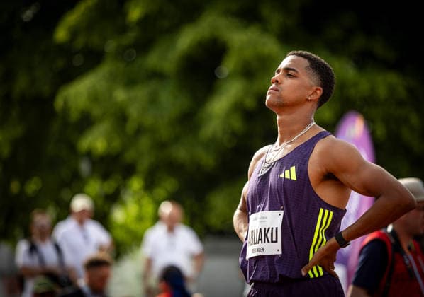 61 International Whitsun Sports Festival Rehlingen Siersburg, 24 05 2026 Joshua Abuaku GER Eintracht Frankfurt e V shortly before his 400m hurdles race in the mens 61 International Whitsun Sports Festival on 24 05 2026 at the Bungert Stadium in Rehlingen Siersburg Saarland Copyright: xBEAUTIFULxSPORTS R.xSchmittx