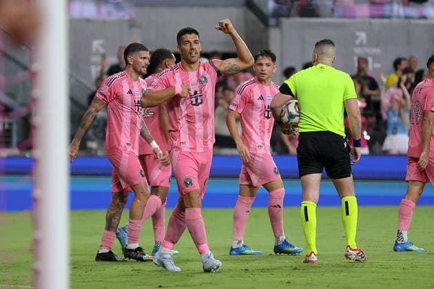 May 24, 2026, Miami, Florida, USA: Inter Miami forward Luis SuoÂ¡rez (9) celebrates after scoring a goal during a Major League Soccer match between Inter Miami CF and Philadelphia Union at NU Stadium, Miami. Miami USA - ZUMAa257 20260524_zsp_a257_036 Copyright: xChrisxArjoonx