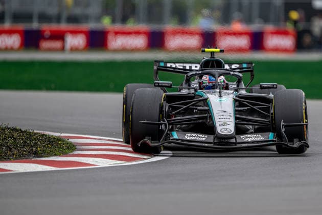 MONTREAL, CANADA: Andrea Kimi Antonelli, racing for the Mercedes team during the 2026 Formula 1 Canadian Grand Prix at the Circuit Gilles Villeneuve in Montreal, Canada