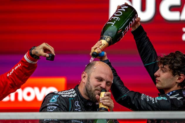 MONTREAL, CANADA: Andrea Kimi Antonelli, racing for the Mercedes team during the 2026 Formula 1 Canadian Grand Prix at the Circuit Gilles Villeneuve in Montreal, Canada