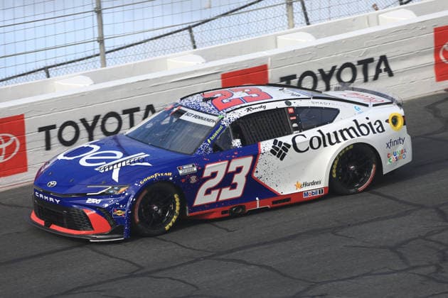 CHARLOTTE, NC - MAY 24: Bubba Wallace ( 23 23XI Racing Columbia Toyota) races into turn 3 during the running of the NASCAR, Motorsport, USA Cup Series Coca-Cola 600 on May 24, 2026 at Charlotte Motor Speedway in Charlotte, NC. (Photo by Jeff Robinson Icon Sportswire) AUTO: MAY 24 NASCAR Cup Series Coca-Cola 600 EDITORIAL USE ONLY Icon2605247036600