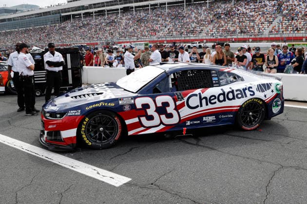 CHARLOTTE, NC - MAY 24: NASCAR, Motorsport, USA marked off a special area for the Austin Hill ( 33 Richard Childress Racing Cheddar s Scratch Kitchen Chevrolet) on pit road prior to the running of the NASCAR Cup Series Coca-Cola 600 on May 24, 2026 at Charlotte Motor Speedway in Charlotte, NC. (Photo by Jeff Robinson Icon Sportswire) AUTO: MAY 24 NASCAR Cup Series Coca-Cola 600 EDITORIAL USE ONLY Icon2605247713600
