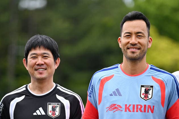 (L-R) Hajime Moriyasu head coach (JPN), Maya Yoshida (JPN), MAY 25, 2026 - Football Soccer : Japan training camp in Japan. Noxthirdxpartyxsales  aflo_331917438