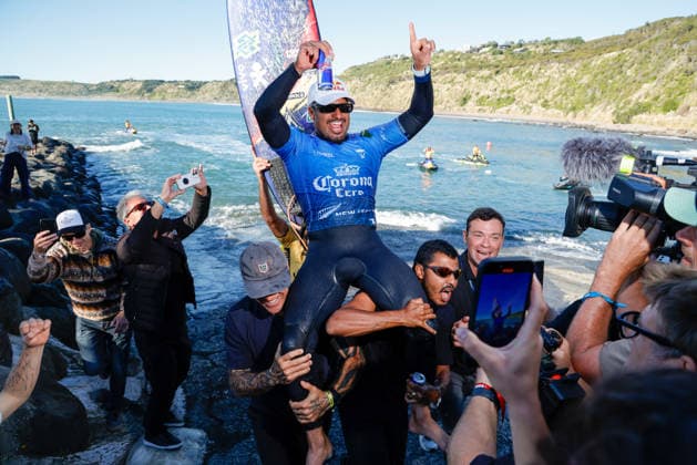 Brazil s Italo Ferria. Corona Cero New Zealand Pro Manu Bay, Raglan, New Zealand on 25 May 2026. Photo: Craig Levers Raglan New Zealand Copyright: xx