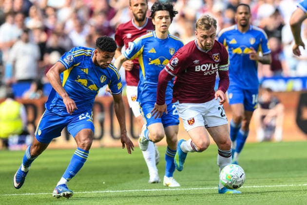 West Ham United v Leeds United - Premier League Jarrod Bowen of West Ham United moves forward with the ball during the Premier League match between West Ham United and Leeds United at the London Stadium, Stratford, on May 24, 2026. Stratford Greater London United Kingdom  Copyright: xMIxNewsx originalFilename:fletcher-westhamu260524_npnyL.jpg