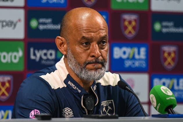 West Ham United v Leeds United - Premier League Nuno Espirito Santo, manager of West Ham United, speaks to the press after the Premier League match between West Ham United and Leeds United at the London Stadium in Stratford, United Kingdom, on May 24, 2026. Stratford Greater London United Kingdom  Copyright: xMIxNewsx originalFilename:fletcher-westhamu260524_npnRw.jpg