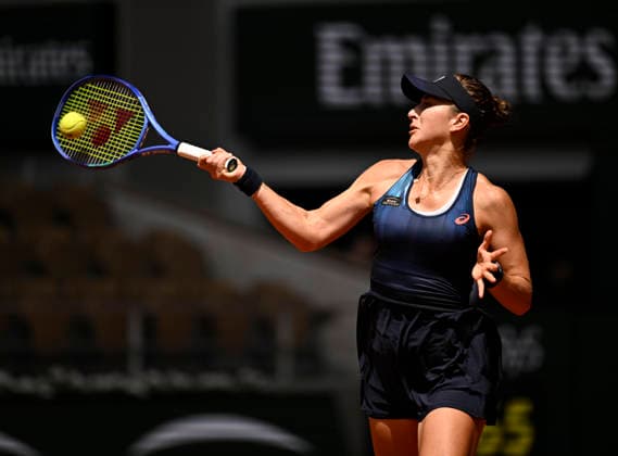 Tennis: French Open Belinda Bencic of Switzerland plays in the women s singles first round at the French Open tennis tournament in Paris on May 24, 2026.  A14AA0005611167P