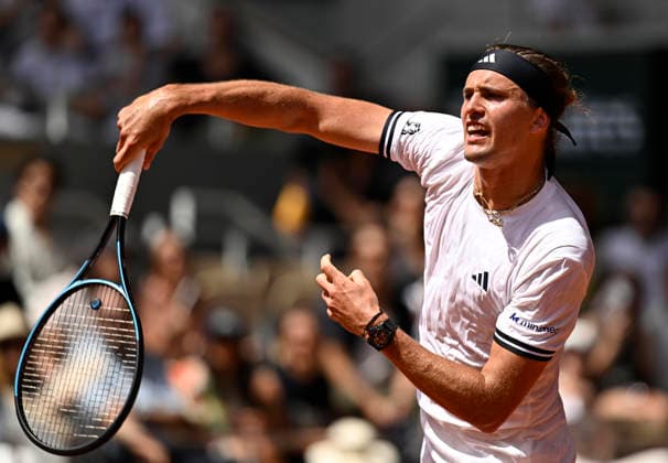 Tennis: French Open Alexander Zverev of Germany plays in the men s singles first round at the French Open tennis tournament in Paris on May 24, 2026.  A14AA0005611171P